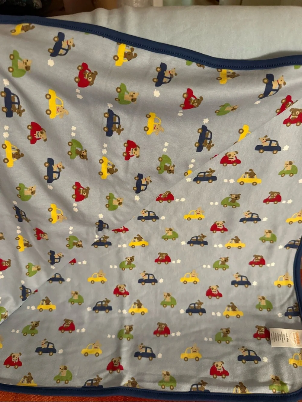Vintage Gymboree Blanket with Playful Car & Dog Print